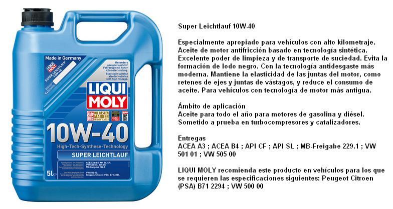 Aceite Liqui Moly 10w40 Semi Sintético 5lts