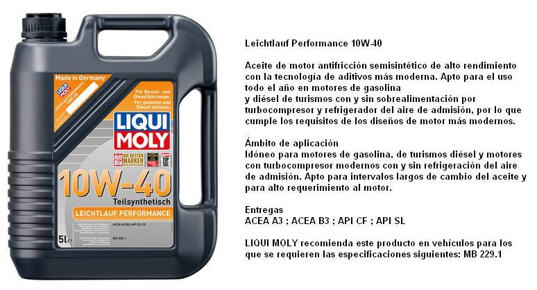Aceite 10w-40 Liqui Moly Leichtlauf Performance – Liqui Moly México