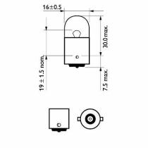  130T - LAMPARA 12V 10W TUBULAR BA15S