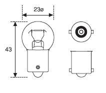 Amolux 132 - LAMPARA STOP 6V 15W BA15S E22