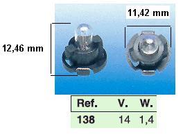 Amolux 138 - LAMP.WEDGE-SOLD.14V 1.4W F4.8