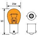 Amolux 142A - LAMPARA STOP 12V 21W BA15S AMBAR