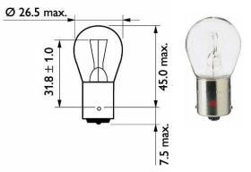 Amolux 143 - LAMP STOP 24V 21W BA15S P25