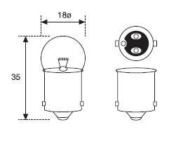 Amolux 154 - LAMPARA PILOTO 12V5W 2 POLOS BA15D