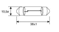 Amolux 159A - LAMPARA PLAFONIER 24V10W 10X38