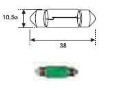 Amolux 159V - PLAFONIER 24V 5W 10X38 VERDE