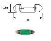 Amolux 159V - PLAFONIER 24V 5W 10X38 VERDE