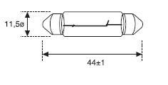  164A - LAMPARA PLAFONIER 12V10W 11X44