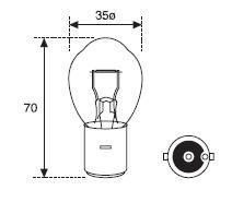 Amolux 391 - LAMPARA BOSCH 12V 45W BA20S B35