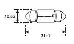 Amolux 491 - PLAFONIER 24V 10W 10,5X31 SV8,5