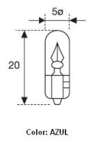  523B - LAMP WEDGE-CUñA T-5 12V AZUL
