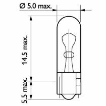 Amolux 526 - LAMP WEDGE-CU¤A T-5 24V 1,2W