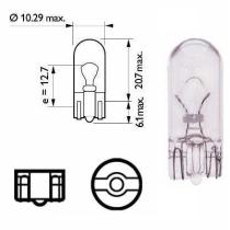  527 - LAMP WEDGE-CU¤A T-10 12V 5W
