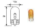  527A - LAMP WEDGE-CU¤A T-10 12V AMBAR
