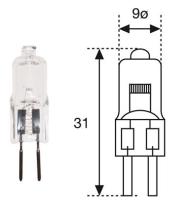 Amolux 626 - LAMPARA BI-PIN 12V 20W JC-G4