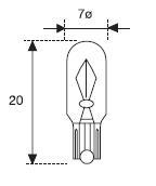 Amolux 629 - LAMP CU¤A ESPECIAL T-7 12V 3W