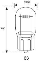  63 - SIN CASQUILLO T-20 12V 21W W3X16D
