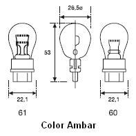 Amolux 65A - LAMP 12V 21/7W ESPECIAL USA AMBAR