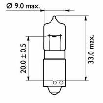  755 - LAMP.TUBULAR 12V 21W BAY9S