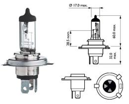 PACK 2x Ampoule pour voiture Philips VISION 12342PRC2 H4  P43t-38/60W/55W/12V