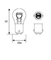 Amolux 91CENTRA - LAMP STOP 12V 21/5W BA15D