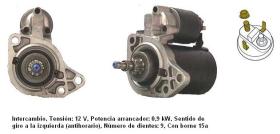 3580 - MOTOR DE ARRANQUE AUDI-FORD-SEAT-VW A3-GALAXY-IBIZ