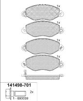 Icer 141498701 - PASTILLAS DE FRENO DELANTERAS SIN TESTIGO