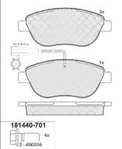 Icer 181440701 - PASTILLAS DE FRENO DELANTERAS