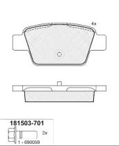 Icer 181503701 - PASTILLAS DE FRENO TRASERAS (ESPESOR = 16,3)