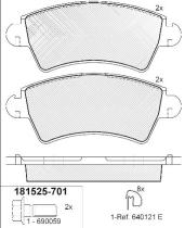 Icer 181525701 - PASTILLAS DE FRENO DELANTERAS