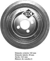 Metalcaucho 04480 - POLEA CIGUENAL VW 1,9TDI