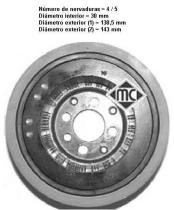 Metalcaucho 04498 - POLEA CIGUENAL VW 1.9TDI