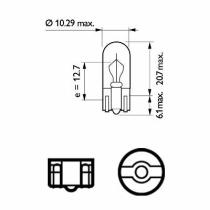 Philips 12256CP - LAMPARA CUÑA 12V 3W W3W