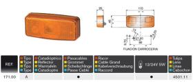 Rinder 17100 - LAT.AMBAR S/REFLEX C/PASACABLE