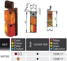 Rinder 84700 - PILOTO LATERAL AMBAR-ROJO-BLAN