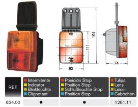 Rinder 85400 - COLGANTE TRASERO ROJO-AMBAR