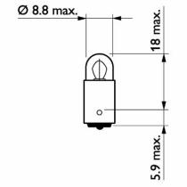  12910CP - LAMPARA TUBULAR 12V 3W T2W-T3W BA9S