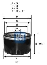 Ufi 2324300 - FILTRO ACEITE HONDA,OPEL,DIV.