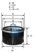 Ufi 2327100 - FILTRO ACEITE HONDA,MAZDA,DIV