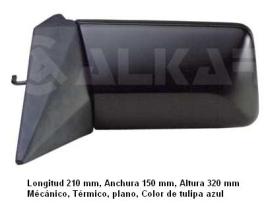 Alkar 6133542 - ESPEJO IZQ. COMPLETO,MEC.,PLANO,CRISTAL AZUL