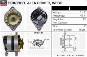 Delco Remy DRA3880 - ALTERNADOR FIAT TRACTOR,HUERLIMANN