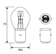 Amolux 335 - LAMPARA TIPO BOSCH 12V 25/25W BA20D