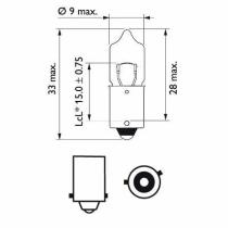 Philips 12036CP - LAMPARA TUBULAR 12V 6W H6W BAX9S