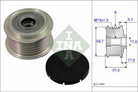 LUK - INA - FAG 535001710 - POLEA LIBRE DE ALTERNADOR