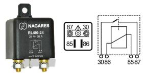  MR25 - RELE POTENCIA INTERR.ES 60A.24V.C/S