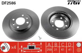 TRW DF2586 - JGO DISCOS DE FRENO DELANTEROS