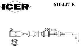 Icer 610447E - INDICAD.DESGAST.OPEL BOLS.2UD.660MM