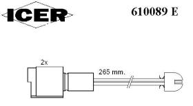 Icer 610089E - INDICAD.DESGASTE BMW BOLS.2UD.265MM