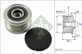 LUK - INA - FAG 535010310 - POLEA LIBRE DE ALTERNADOR