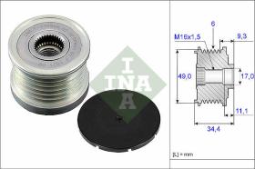 LUK - INA - FAG 535007510 - POLEA LIBRE DE ALTERNADOR